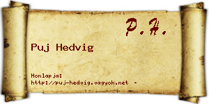 Puj Hedvig névjegykártya